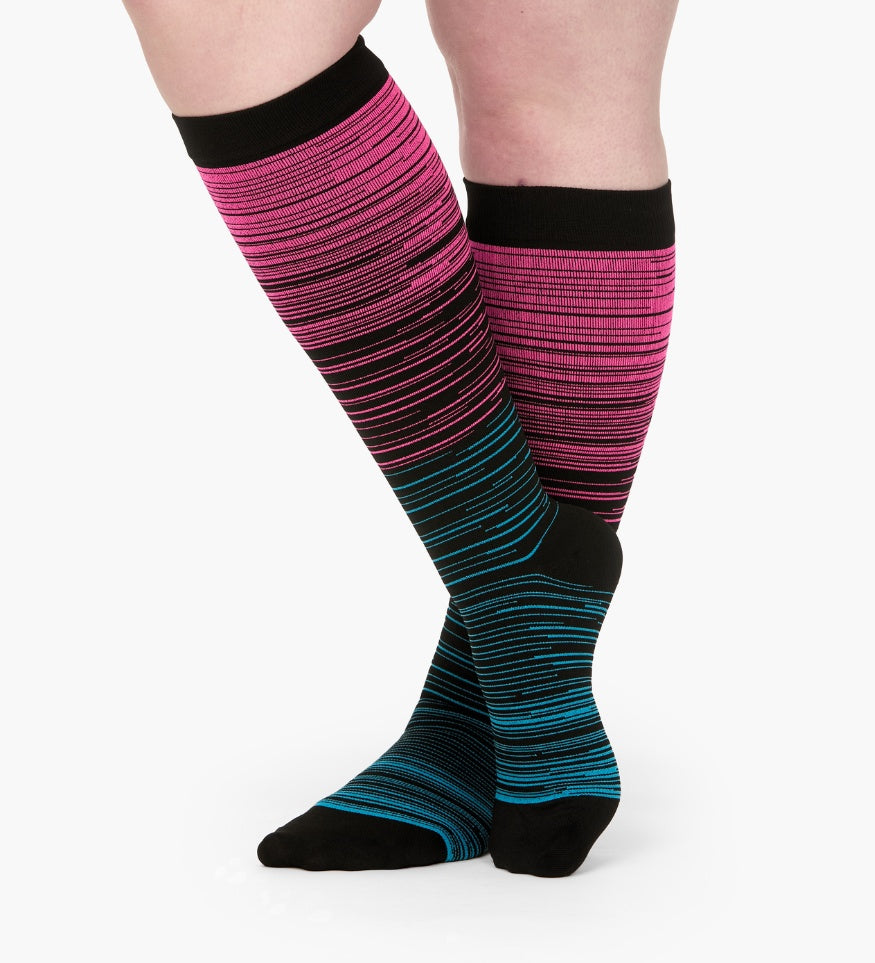 Everstride™ Advanced Wide Compression Socks For Pain Relief (Stripes)